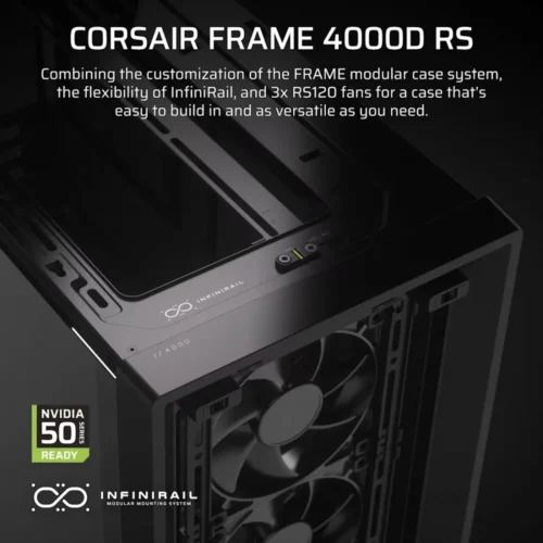 Alternative view of Corsair FRAME 4000D RS черен Mid Tower ATX