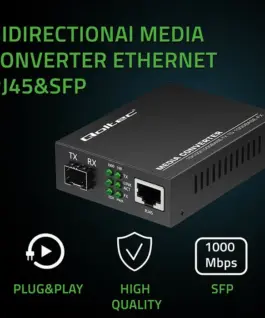 Alternative view of Qoltec Media конвертор SWITCH Ethernet 1x RJ45 1x SFP
