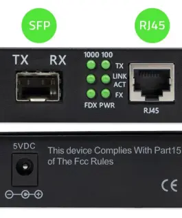 Qoltec Media конвертор SWITCH Ethernet 1x RJ45 1x SFP