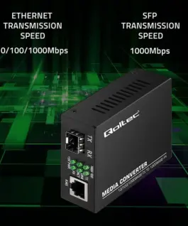 Qoltec Media конвертор SWITCH Ethernet 1x RJ45 1x SFP