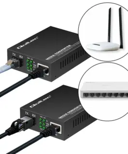 Qoltec Media конвертор SWITCH Ethernet 1x RJ45 1x SFP