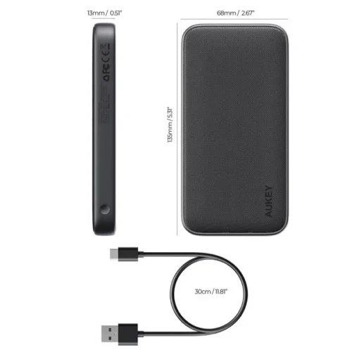 Alternative view of AUKEY AUKEY PB-Y46 външна батерия 10000 mAh 2xUSB 15W LED