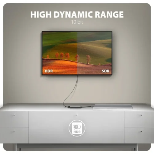 AXAGON RVC-HI8KPD USB-C HDMI 8K адаптер ALU PD 100W