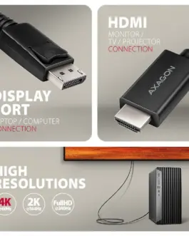 Alternative view of AXAGON RVD-HI20C2 адаптер acti ve DP - HDMI 4K 60Hz