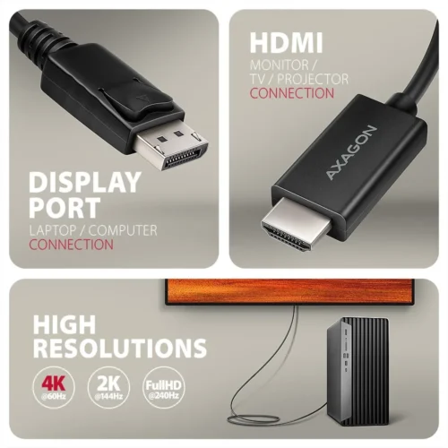 Alternative view of AXAGON RVD-HI20C2 адаптер acti ve DP - HDMI 4K 60Hz