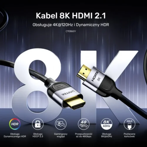 Alternative view of Unitek HDMI кабел 2.1 8K 60Hz 1.5ml C11086GY01-1.5M