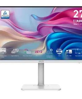 MSI Monitor 27 inches Modern MD272UPHW LED/UHD/Flat/60Hz/бял