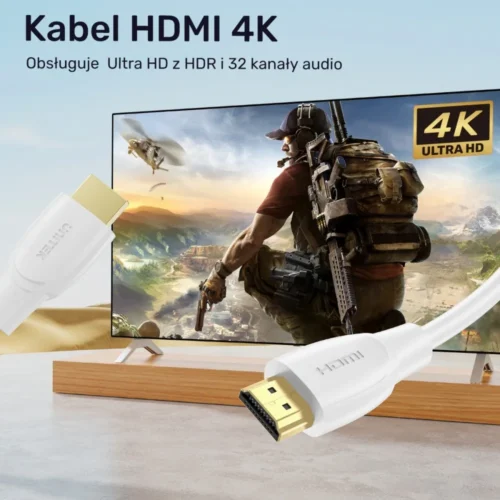 Alternative view of Unitek HDMI кабел 2.0 4K 60Hz бял, C11090AWH03-2M