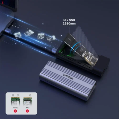 Alternative view of Unitek Enclosure M.2 SSD PCIe/ NVMe,USB4 40GBPs, S1226