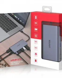 Alternative view of Unitek HUB USB-C 2x USB 3.1, HDMI,DP, RJ45, SD,D1056