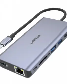 Unitek HUB USB-C 2x USB 3.1 HDMIDP RJ45 SD;D1056