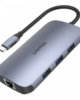 Unitek HUB USB-C 9in1 USB-C HDMI PD 100WSD; D1071