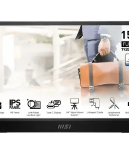 MSI Monitor 15.6 inches PRO MP161 E2U LED/FHD/Flat/60Hz/gray