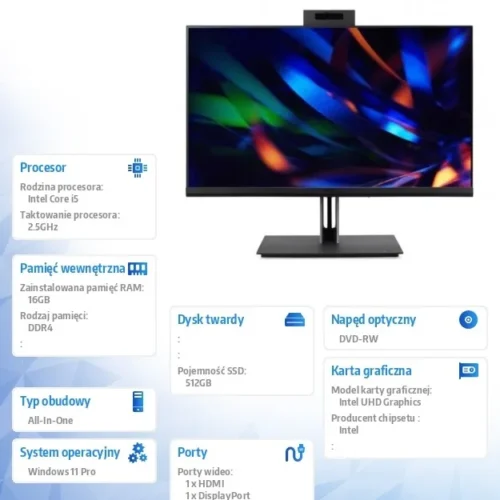 Acer Компютър All-in-One Veriton VZ4714GT i5-13400/16GB/512GB/W11P