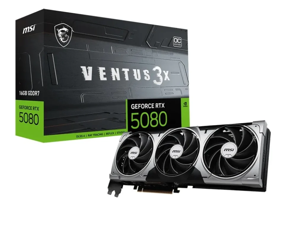 MSI видео карта GeForce RTX 5080 VENTUS 3X OC 16G GDDR7 256bit DP/HDMI