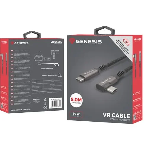 Natec USB-C M/M 3.1 GEN 2 кабел 5M 10GB/S PD60W VR