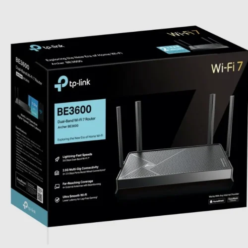 TP-LINK Router BE3600 DualBand Wi-Fi 7 SPEED: 688 Mbps at 2.4 GHz + 2882 Mbps at 5 GHz SPEC: