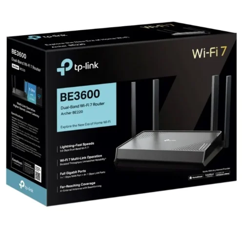 TP-LINK Router BE3600 DualBand Wi-Fi 7 SPEED: 688 Mbps at 2.4 GHz + 2882 Mbps at 5 GHz SPEC: