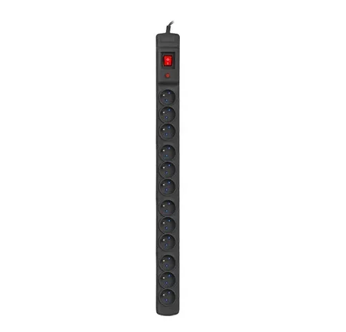 Armac Surge M12 / 16A Rack 19  черен 2.5m (12 slots)