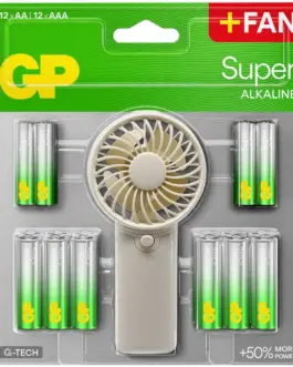 GP SUMMER PACK Алкални батерии  Super AA x 12 бр. + Super AAA x 12 бр. + Fan/ Вентилатор/  GP