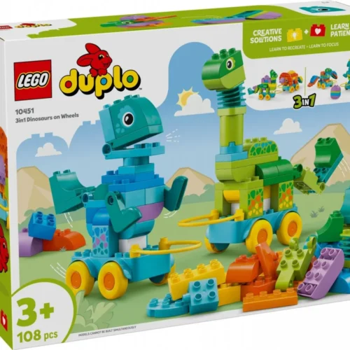 LEGO Klocki DUPLO 10451 3 w 1 Dinozaury na kółkach