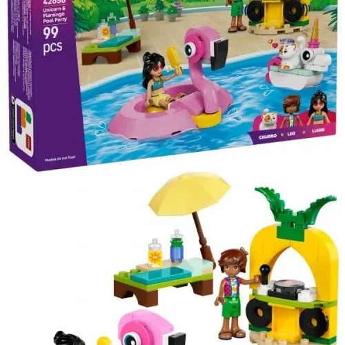 Alternative view of LEGO Klocki Friends 42658 Impreza na basenie z jednorożcem i flamingiem