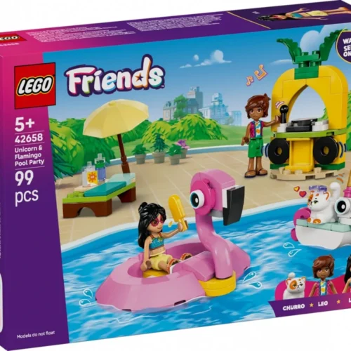LEGO Klocki Friends 42658 Impreza na basenie z jednorożcem i flamingiem