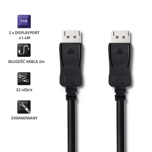 Qoltec DisplayPort v1.4 M / DisplayPort v1.4 M 2m