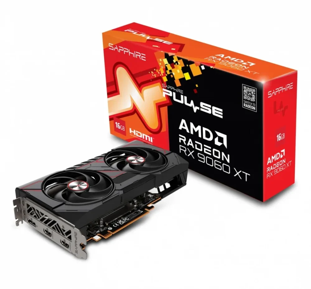 Sapphire Technology видео карта Radeon RX 9060 XT PULSE 16GB GDDR6 128bit DP/2HDMI