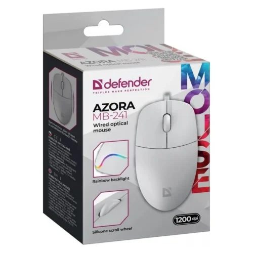 Defender WIчервен MOUSE AZORA MB-24 1 1200 DPI бял