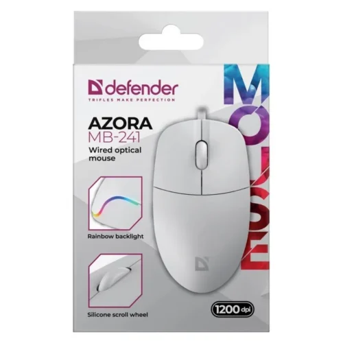 Defender WIчервен MOUSE AZORA MB-24 1 1200 DPI бял