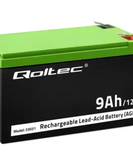 Qoltec Gel battery | 12V | 9Ah | Max.90A | AGM