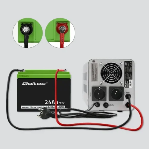 Qoltec Battery AGM 12V 24Ah max. 7.2A