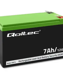 Qoltec AGM battery 12V 7Ah, max. 105A, Securit