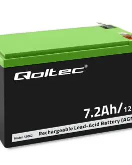 Qoltec AGM battery 12V 7.2Ah, max. 108A