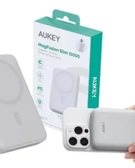AUKEY PB-MS04 бял Qi2 външна батерия 10000mAh 20W| MagSafe PD
