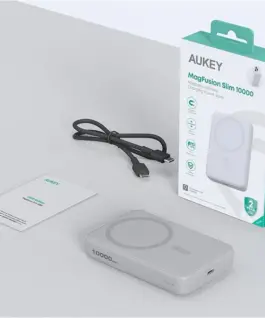 AUKEY PB-MS04 бял Qi2 външна батерия 10000mAh 20W| MagSafe PD