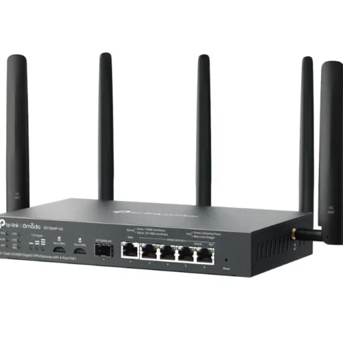 TP-LINK Omada 4G+ Cat6 AX3000 Gigabit VPN Gate with 4-Port PoE+PORT: 1× Gigabit SFP WAN/LAN Port