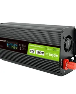 Инвертор GREEN CELL 12/220V DC/AC 500W/1000W INVGC12P500LCD  LCD Чиста