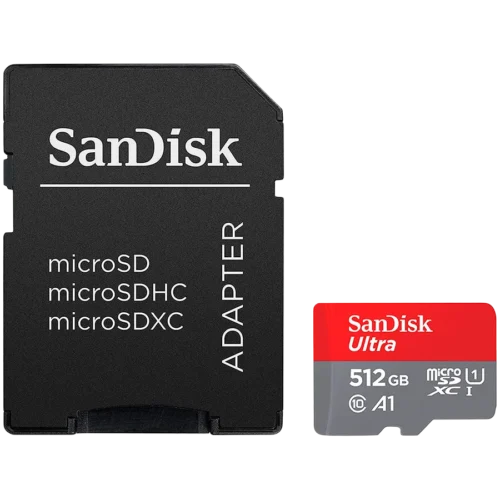 Карта памет SanDisk Ultra microSDXC 512GB + SD Adapter 150MB/s A1 Class 10 UHS-I