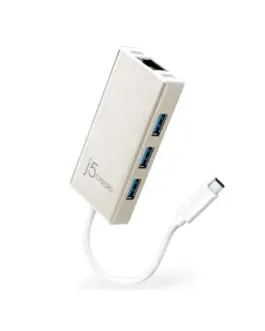 Хъб 3-портов J5create JCH471 USB-C 3.1 USB-A 3.0 Gigabit Ethernet
