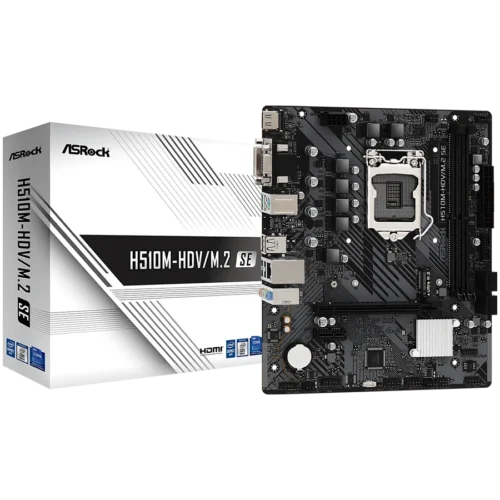 Дънна платка ASROCK Main Board Desktop H510M-HDV/M.2 SE (H470 S1200 2xDDR4 1xPCIe 4.0x16 1xPCIe 3.0x1 4x SATA3  1x M.2 6