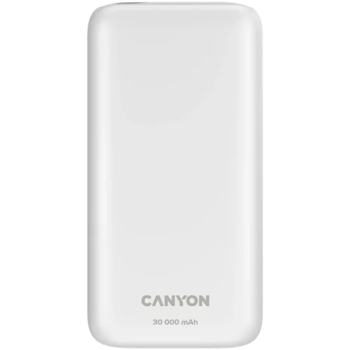 Външна батерия CANYON power bank PB-301 LED 30000 mAh PD 20W QC 3.0 White
