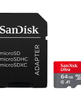Карта памет SanDisk Ultra microSDXC 64GB + SD Adapter 140MB/s A1 Class 10 UHS-I