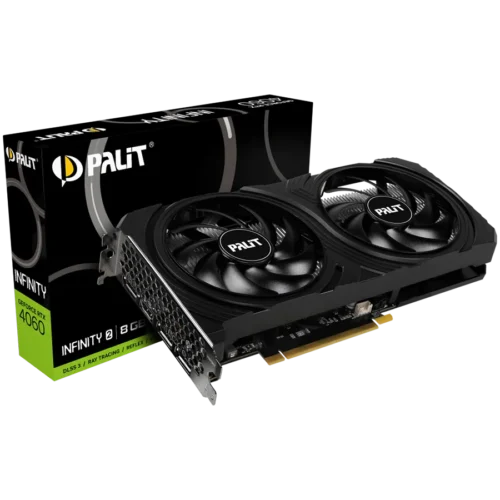 Видео карта Palit RTX 4060 Infinity 2 8GB GDDR6 128 bits 1x HDMI 2.1 3x DP 1.4a two fan 1x 8-pin Power connector recomme
