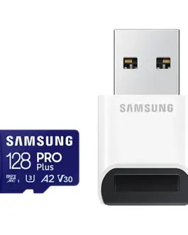 Карта памет Samsung PRO Plus microSDXC UHS-I 128GB Адаптер USB четец