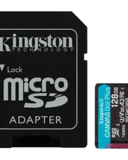 Карта памет KINGSTON 128GB microSDXC Canvas Go Plus Gen4 200MB/s A2 U3 V30 Card + Adapter