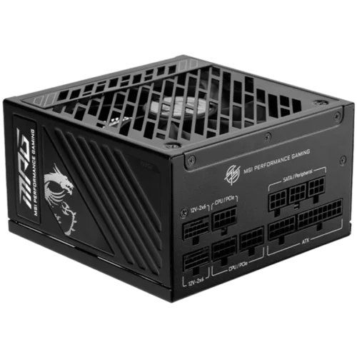 Захранване за компютър MSI MPG A850GS PCIE5 Power Supply 850W 80 PLUS Gold Dual PCIe 5.1 Cables ATX 3.1 135mm Fan Fan St