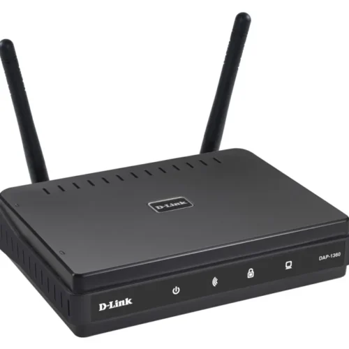 Alternative view of D-Link DAP-1360 WiFi access point N300 (2.4GHz) 1xLAN 2xRP-SMA (unscrewed) MIMO WDS