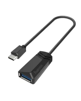 Адаптер HAMA USB-C мъжко - USB 3.2 Gen 1 A женско 5Gbit/s 0.15 м. Черен